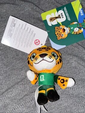 FIFA NWT World Cup Jaguar Plush Keychain - Green and Gold keychain